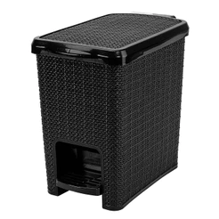 Lixeira Juta Retangular com Pedal 6L para Cozinha e Banheiro Uso Doméstico Organização Decorativa