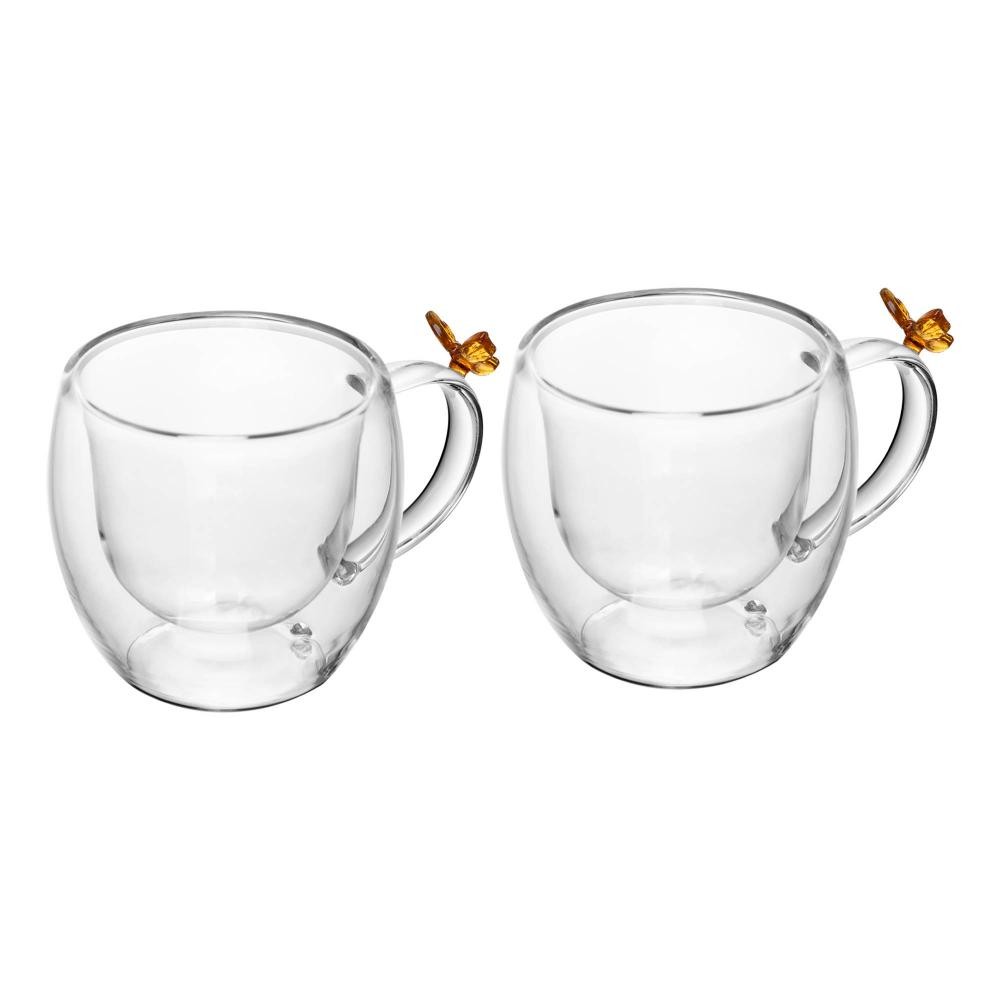 2 Xícaras de Café Wolff Sun Garden 80ml Vidro Borossilicato - Home & Living