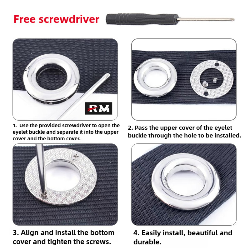 2 Unidades | Bolsa Ilhó Fivela Anel Com Parafuso Liga De Zinco Couro Artesanato Ilhós Botão Roupas Sapatos Chapéus Cinto