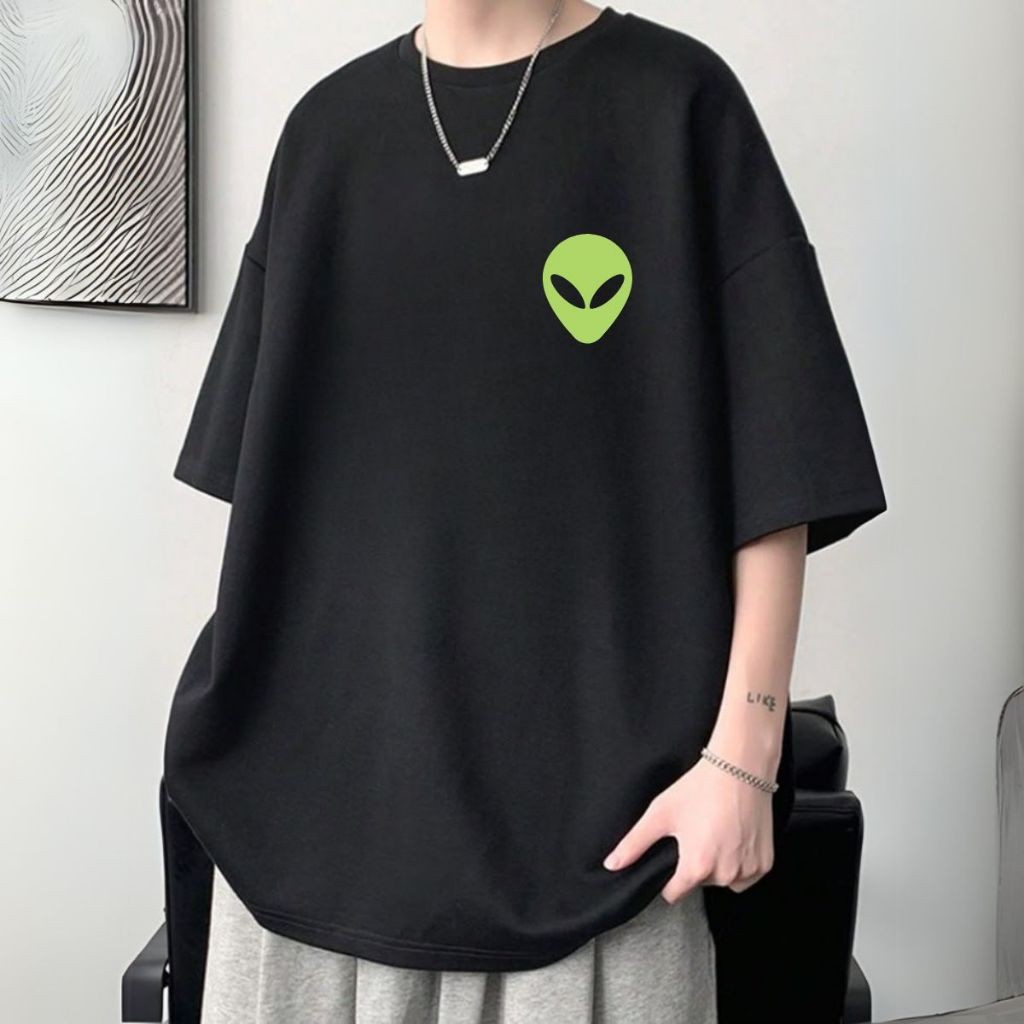 Camiseta Estilo Oversized Despojado Streetwear Casual Malha Algodão Respirável Unissex