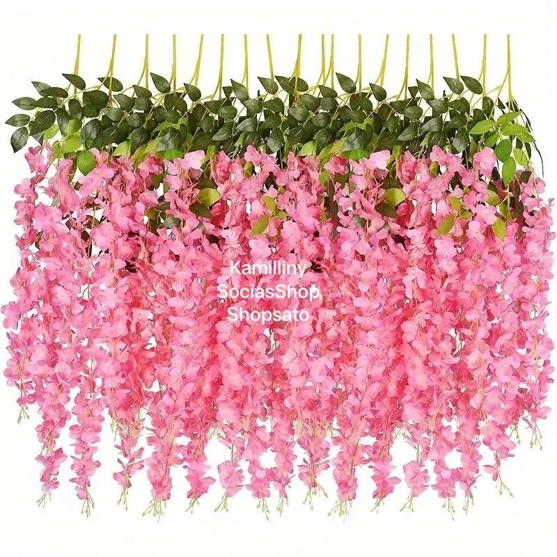 Kit 12 Ramos Pendentes Cerejeira De Flores De Artificiais Permanente Grande Pendentes Para Decoração Enfeite Enfeite