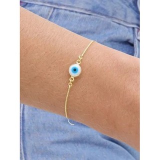 Pulseira olho grego banhado ouro 18k +BRlNDE