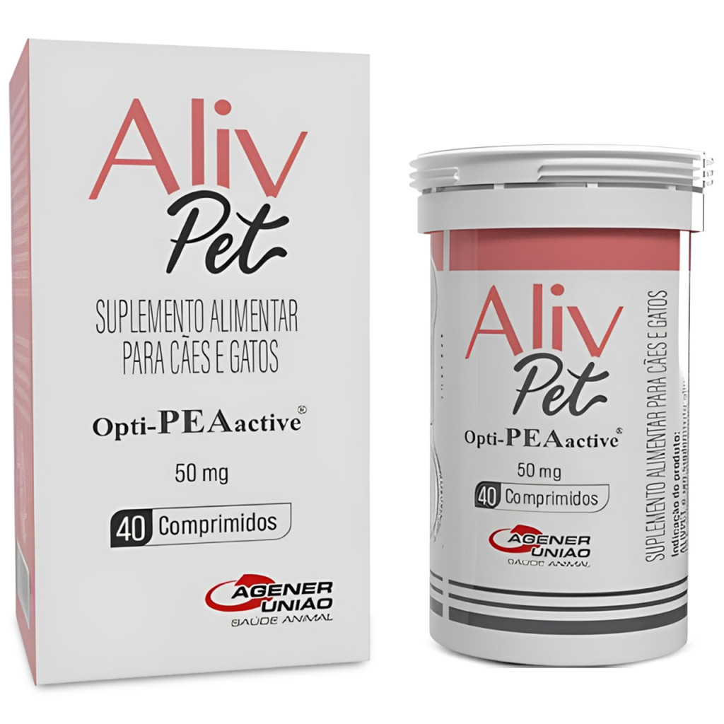 Aliv Pet - Suplemento Alimentar Para Cães e Gatos 50Mg - 40 comprimidos em Oferta na Shopee