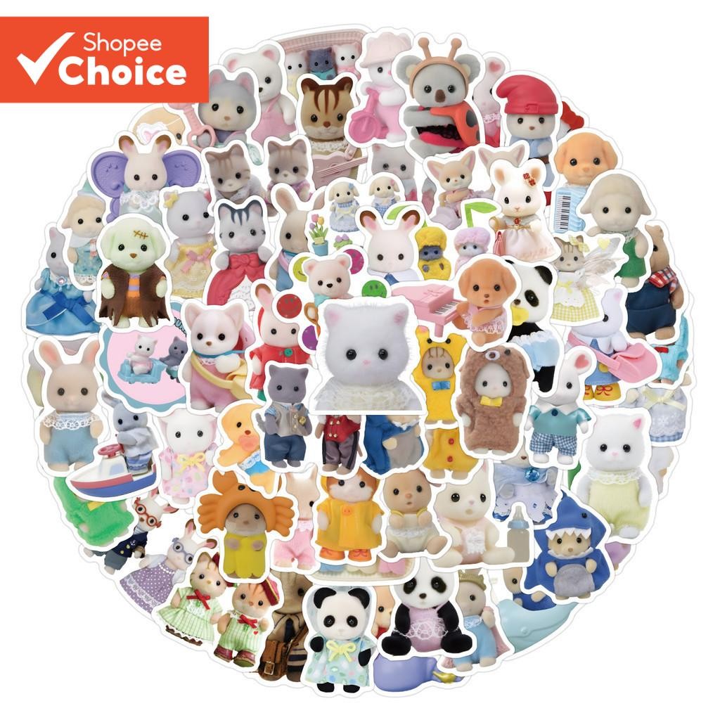 Bonito Calico Critters À Prova Dwaterproof Água Graffiti Adesivos 120/60 Pçs Para Capacete Bicicleta Mão Conta Lápis Cas
