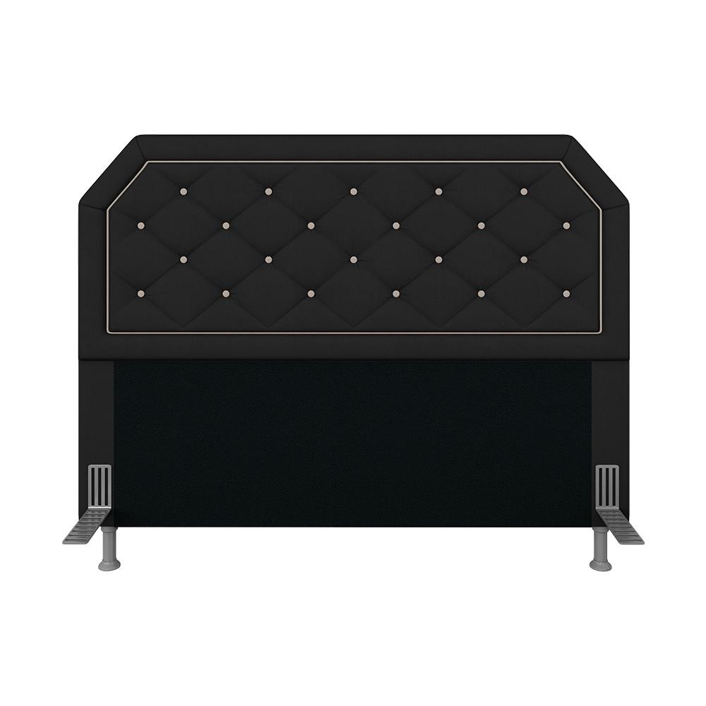 Cabeceira Estofada Queen Florença Suede Preto/bege - Móveis Arapongas em Oferta na Shopee