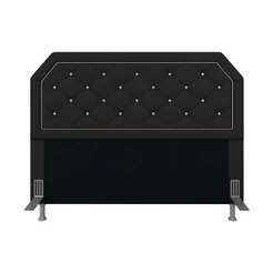Cabeceira Estofada Queen Florença Suede Preto/bege - Móveis Arapongas