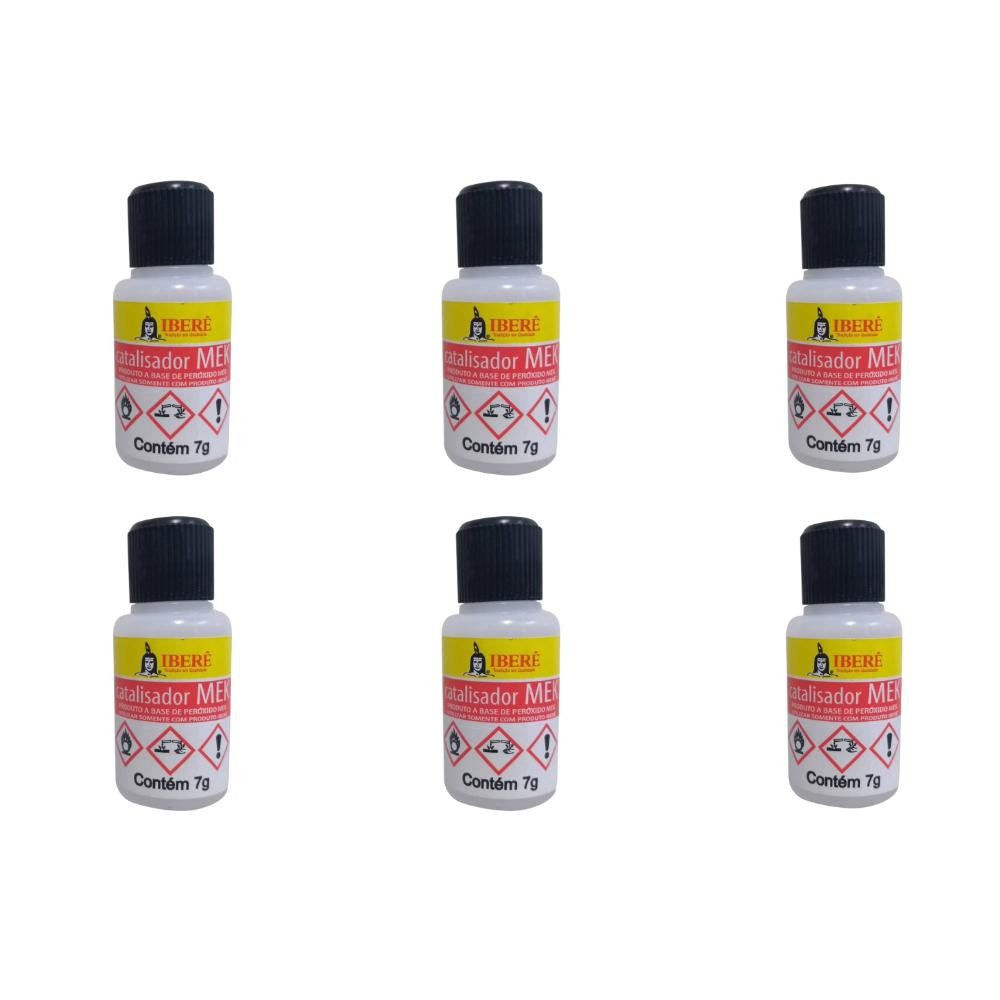 Kit 6 Catalisadores Massa Plástica Iberê Secagem Rápida Alta Aderência Funilaria Pintura Automotiva