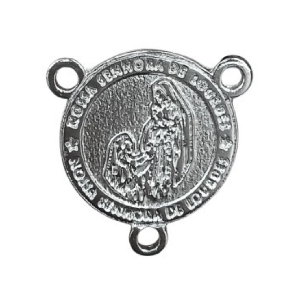 ENTREMEIO PARA TERÇO NOSSA SENHORA DE LOURDES 2 CM PRATA UNIDADE
