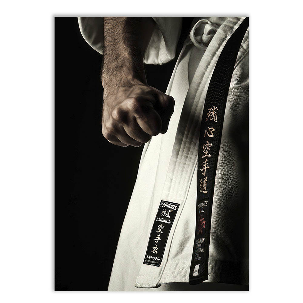 Placa Decorativa Karate Kimono Faixa Preta Foto