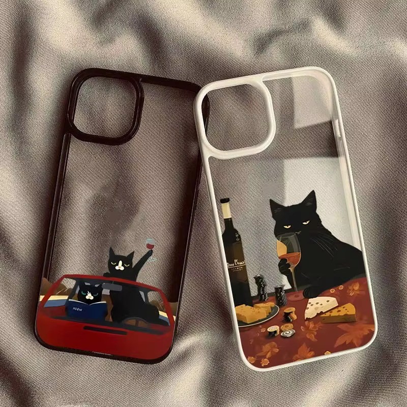 Capa De Telefone Transparente Para Samsung S23 S24 FE S26 S25 S24 Ultra S23 S22 S21 Plus S20 S21 Gato Engraçado Vida Diá