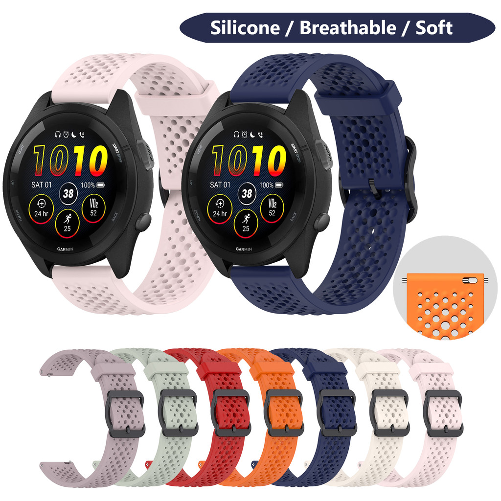 Pulseira De Silicone Macio De 20mm 22mm Para Garmin Forerunner 265 255 70 170 245 645 55 158 165 Música 245M Esportiva R