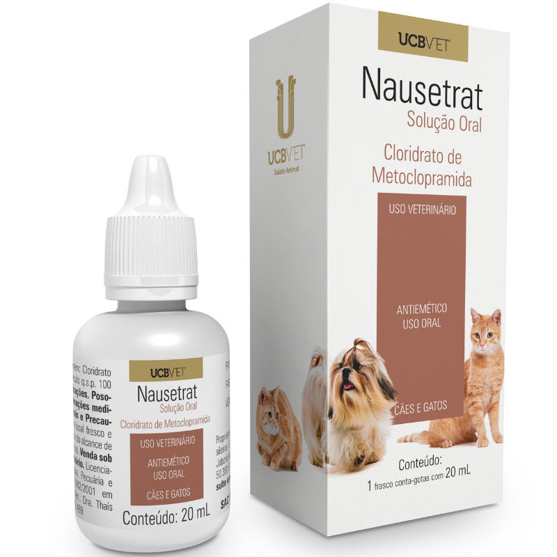 Antiemético Corta Vómito Pet Nausetrat Solução Oral Para Cães e Gatos 20 ml UCBVET em Oferta na Shopee