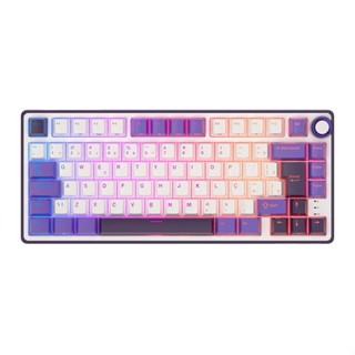 Teclado Mecanico Gamer Royal Kludge RKR75, RGB, ABNT2, Switch Brown, Branco e Roxo, RKR75-BB-BW-POR em Oferta na Shopee
