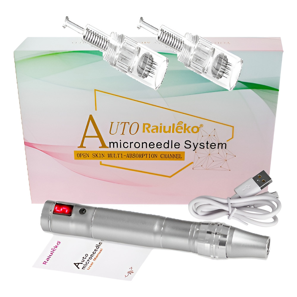 Dermaroller Eletric Derma Pen Bivolt Atualizado +2 Cartuchos Caneta Microagulhamento Sem fio