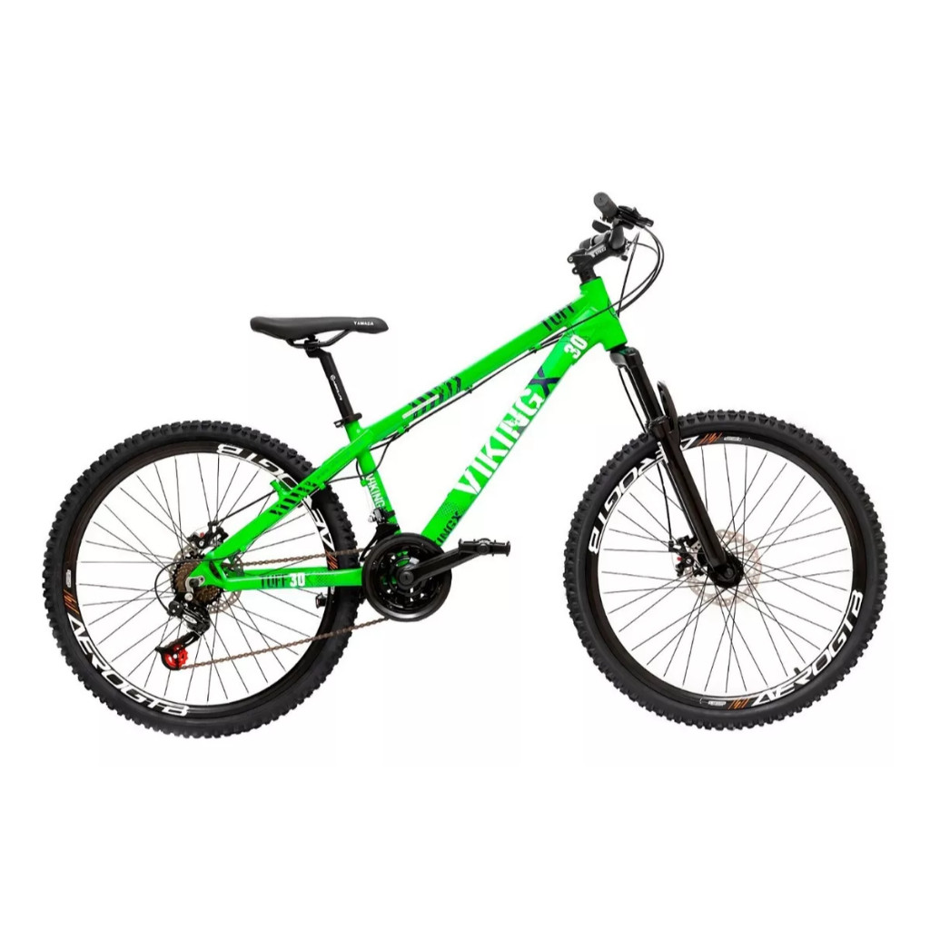 Bicicleta Vikingx Verde Neon Tuff30 21v Freio Disco Promoção Bike em Oferta na Shopee