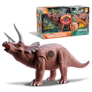 Brinquedo Dinossauro Triceratops Com Som Movimento E Detalhes Realistas Para Crianças Bee Toys em Oferta na Shopee