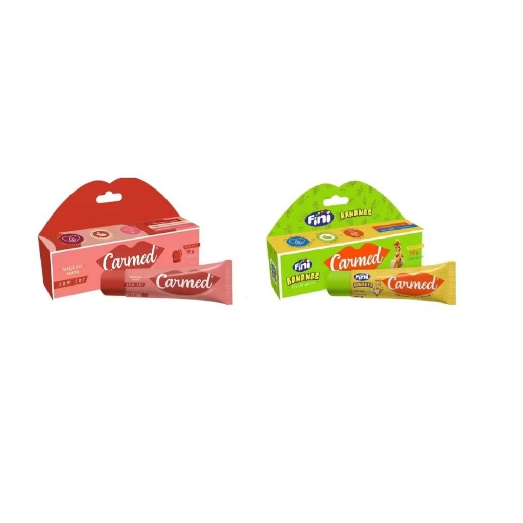 Kit 2 Unidades Carmed Maçã Do Amor e Fini Bananas Hidratante Labial 10g