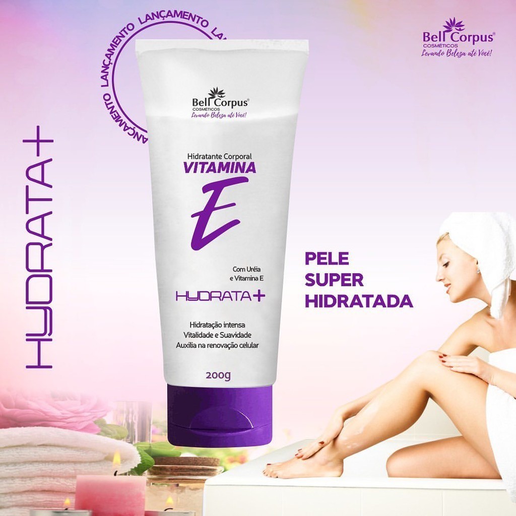 Kit c/3un Hidratante Corporal Vitamina E/Elastina/Frutas 200g - BellCorpus