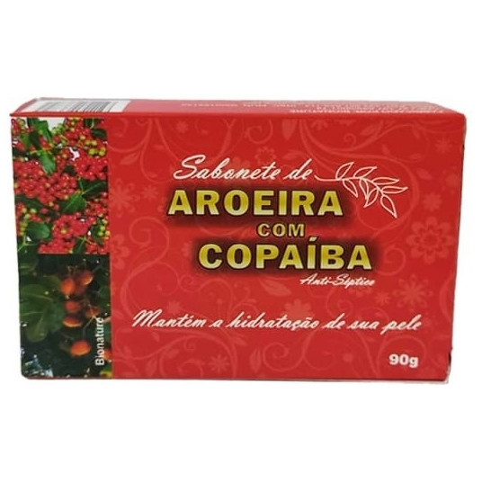 Kit Com 3Sabonete Antisséptico em Barra de Aroeira com Copaíba 90g - BioNature Cosméticos