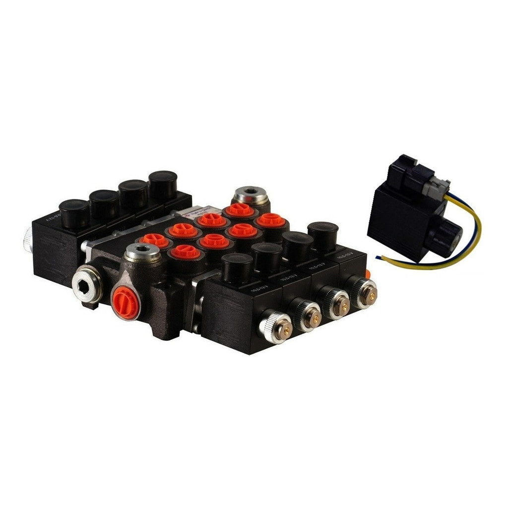 Comando Hidráulico Elétrico 4 Secções 50 Ltrs Monobloco 12v