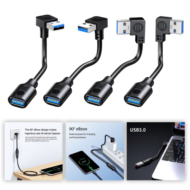 Li * 15cm A 1m Ângulo Direito USB 3.0 Linha Extensora Velocidade Rápida Para Fêmea Conector Tecla