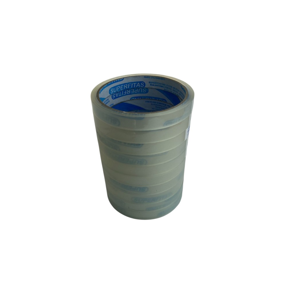 Superfitas Kit 10un - Fita Adesiva Durex Fino Transparente 12x40mm