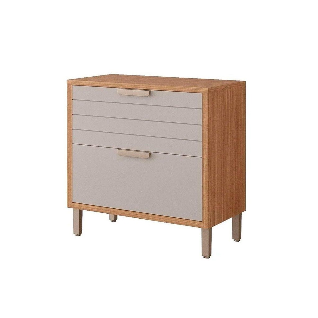 Módulo Cozinha MGM Eloise Balcão c/ Tampo c/ 1 Gaveta e 1 Porta Basculante Riscada 80 cm Cinamomo/Off White-MGM em Oferta na Shopee