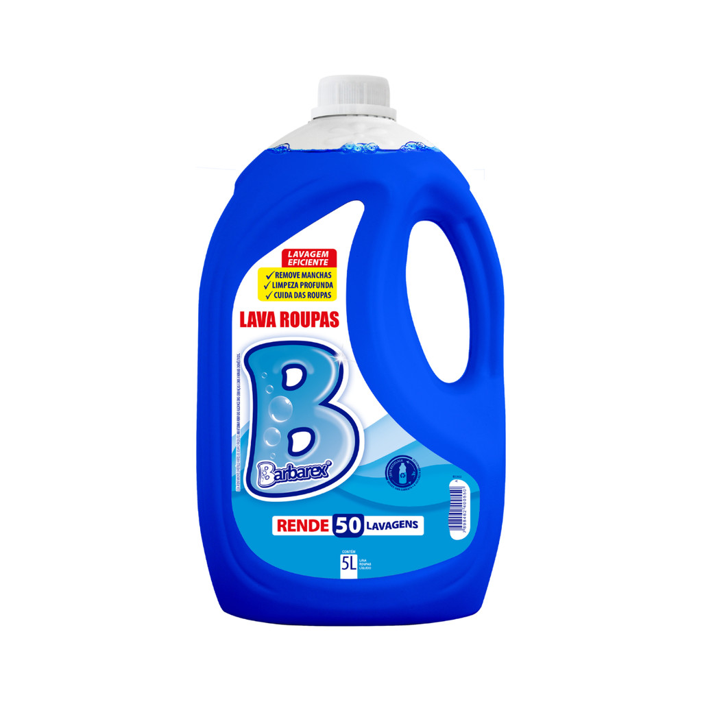 Sabão Líquido Lava Roupas Rende 50 Lavagens Barbarex 5 litros em Oferta na Shopee