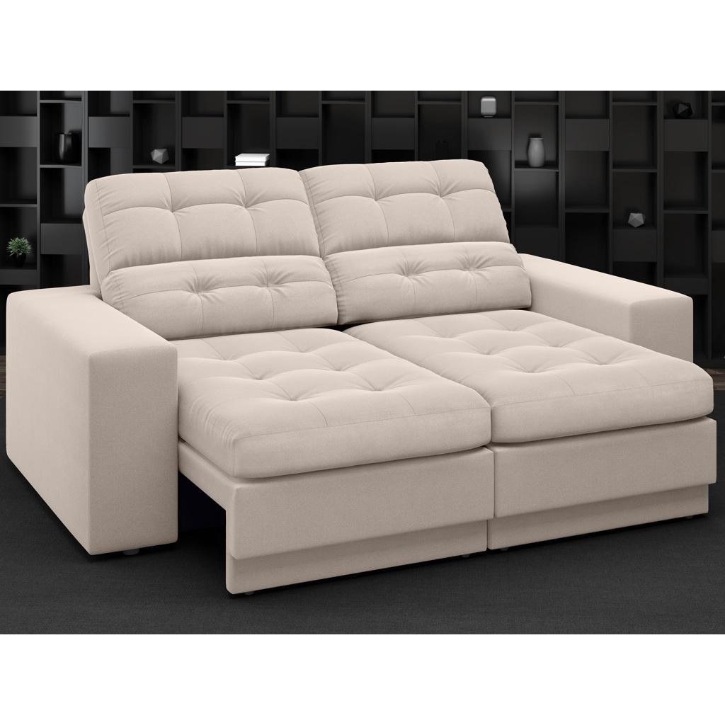 Sofá Jobim 1,70m Assento Retrátil e Reclinável Velosuede - NETSOFAS