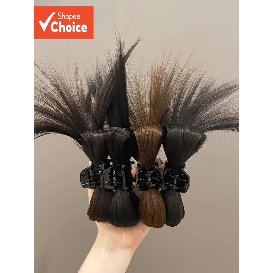 Garra De Cabelo De Coque Bagunçado-Clipe De Rabo De Cavalo Fonte Estilo Preguiçoso Com Acolchoamento Falso Para Meninas