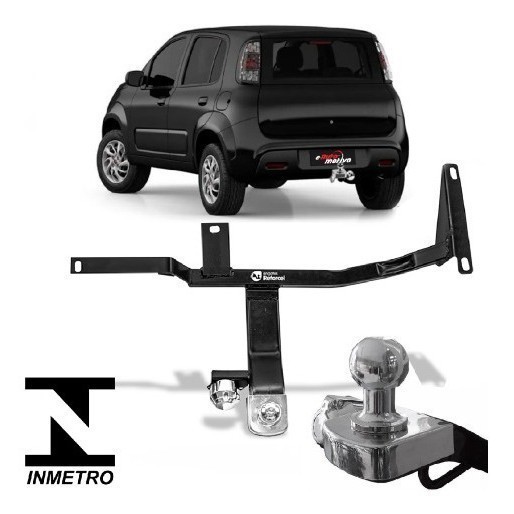 Reboque Engate Fiat Uno 2011 A 2020 Reforcel 500kg Protetor bOM