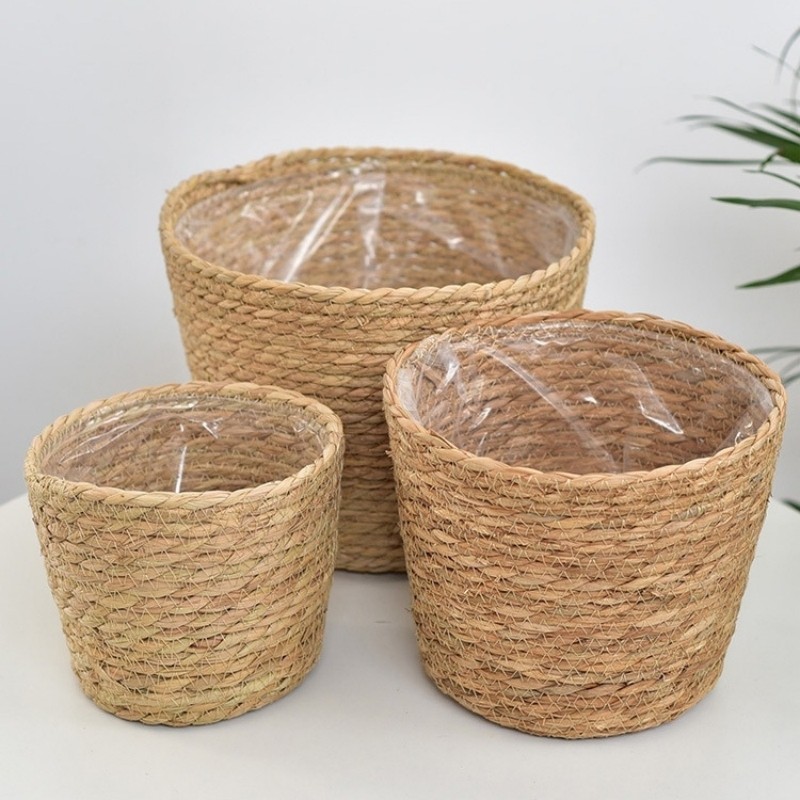 Imitação de vime cesta de flores vaso de flores vaso de flores decoração criativa para casa(Enviar imediatamente) em Oferta na Shopee