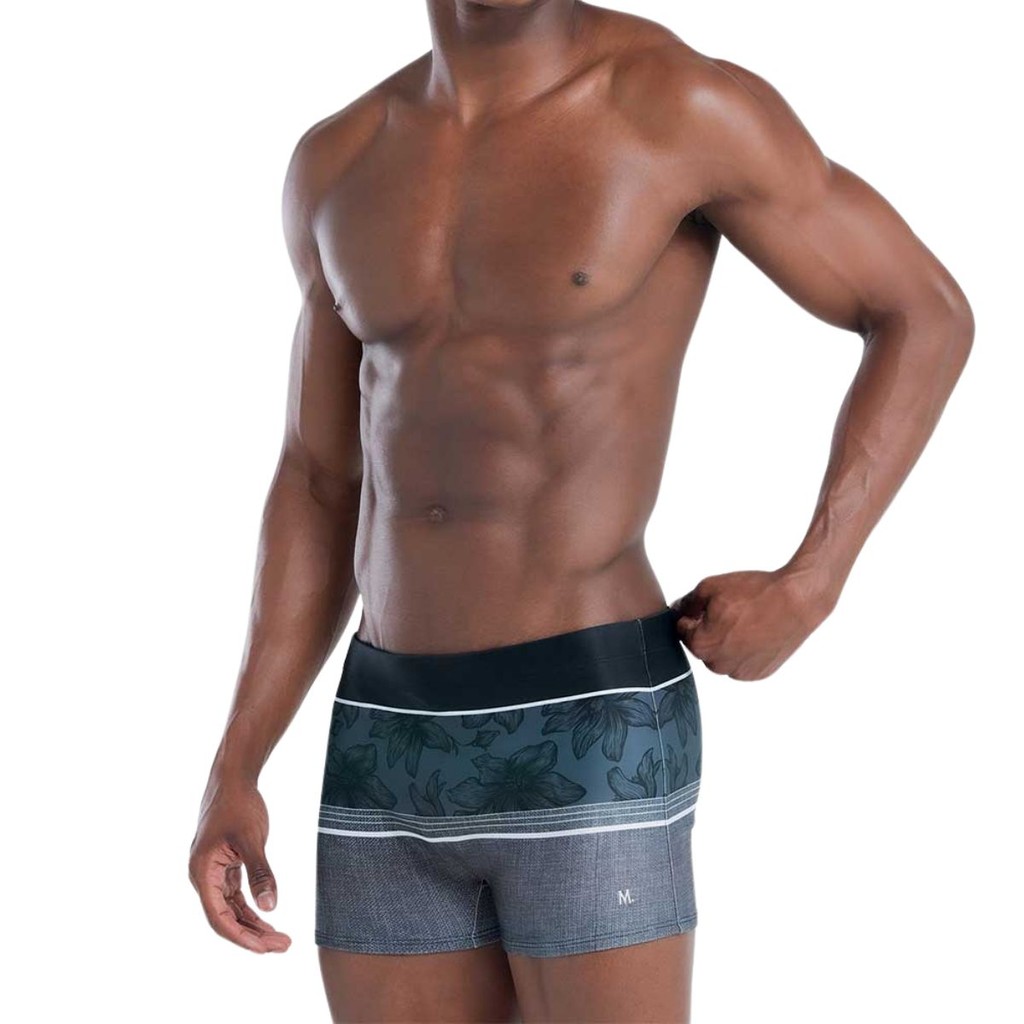 Sunga Praia Piscina Boxer Mash Laterais Largas Estampada Microfibra