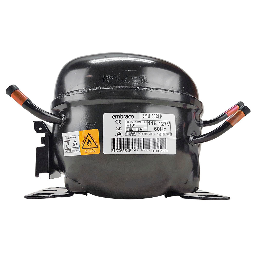 Motor Compressor Embraco 1/6 HP EMU 60 CLP 110V R600a