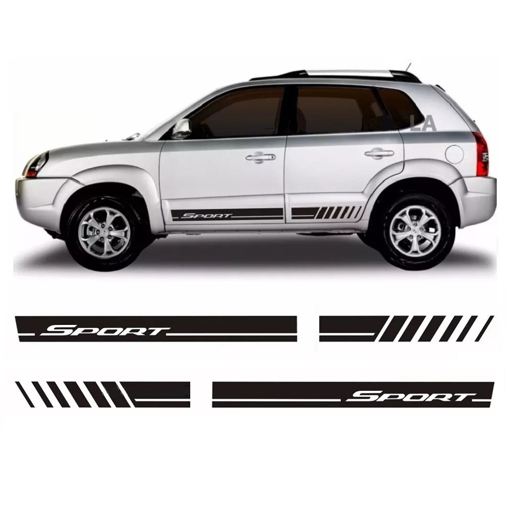 Kit Adesivo Lateral Hyundai Tucson TS1 Acessórios Fita Faixa Tuning
