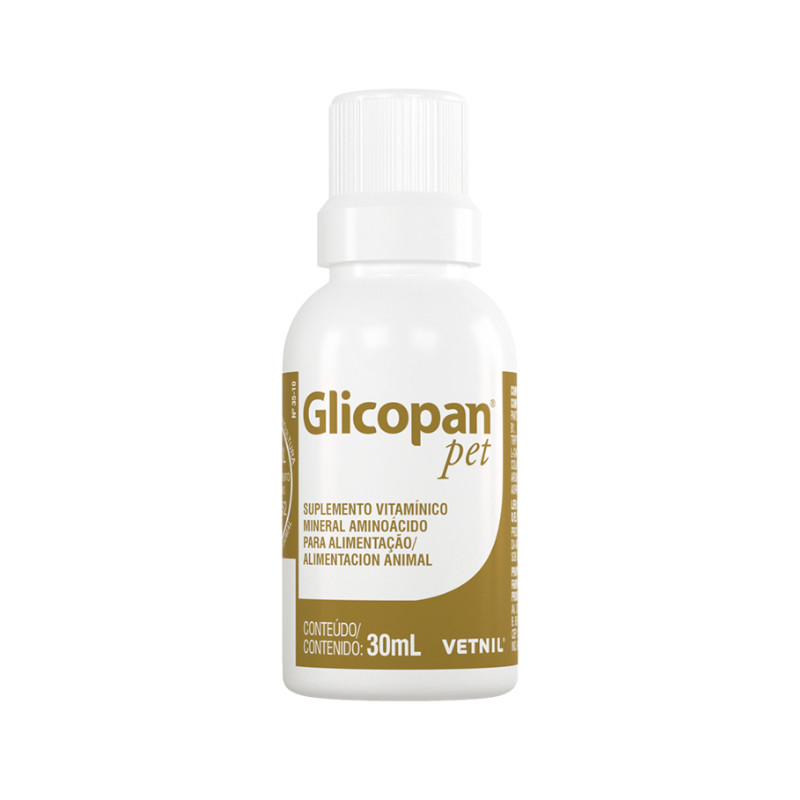 Suplemento Vitamínico Vetnil Glicopan Pet para Cachorros e Gatos 30ml