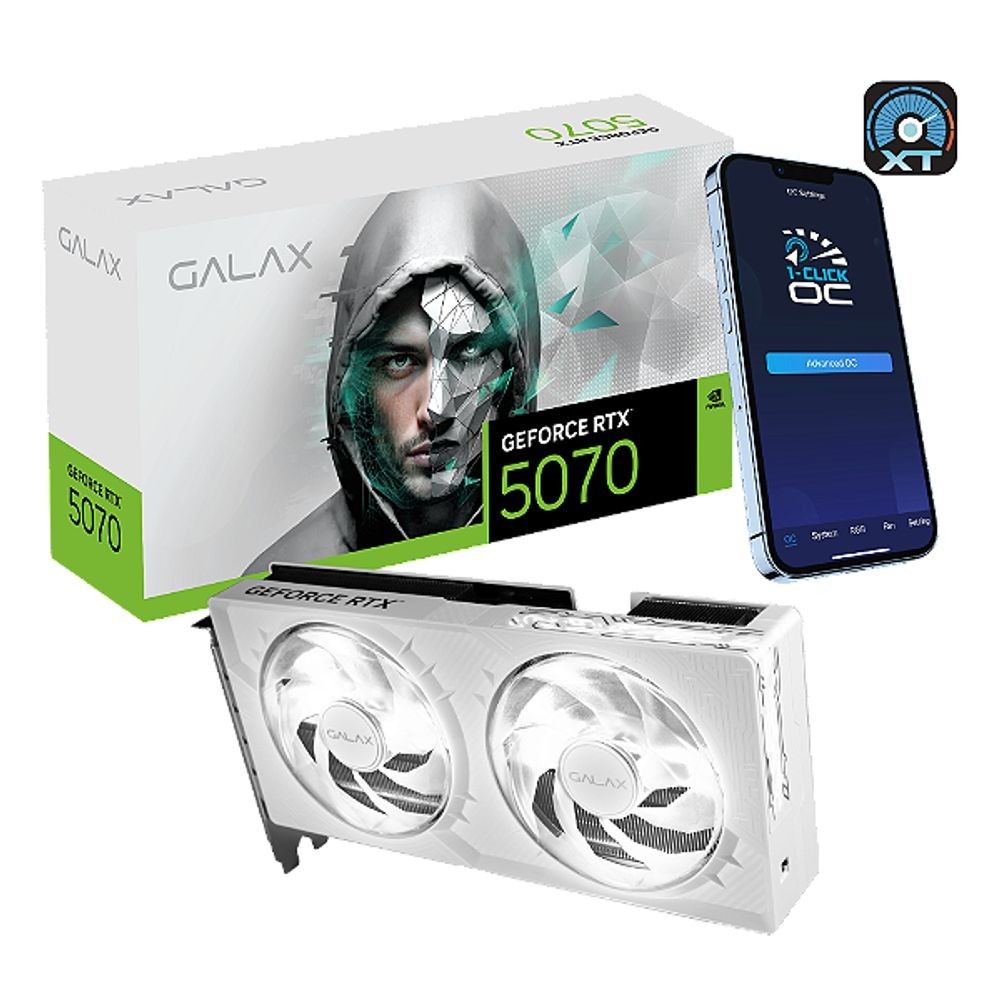 Placa de Vídeo NVIDIA GeForce Galax RTX 5070 1 Click OC White 2X 12GB - 192 Bits - HDMI/3X Displayport - 57NON7MDBSWH - Computers & Accessories