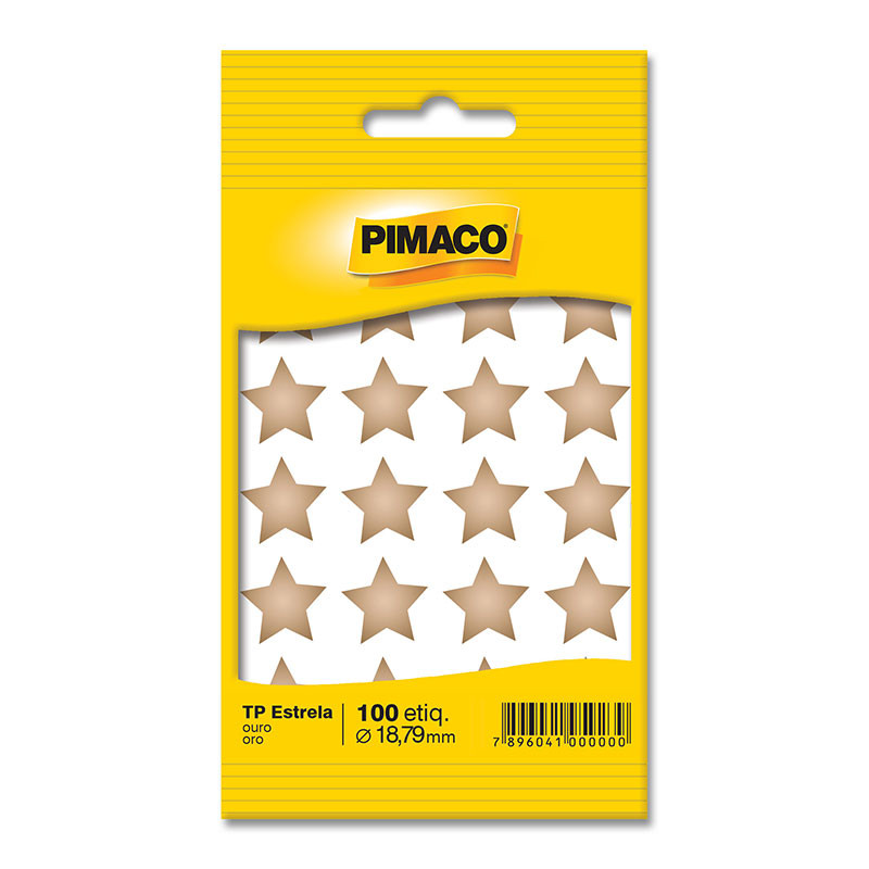 Etiqueta adesiva TP18 Estrela ouro Pimaco em Oferta na Shopee