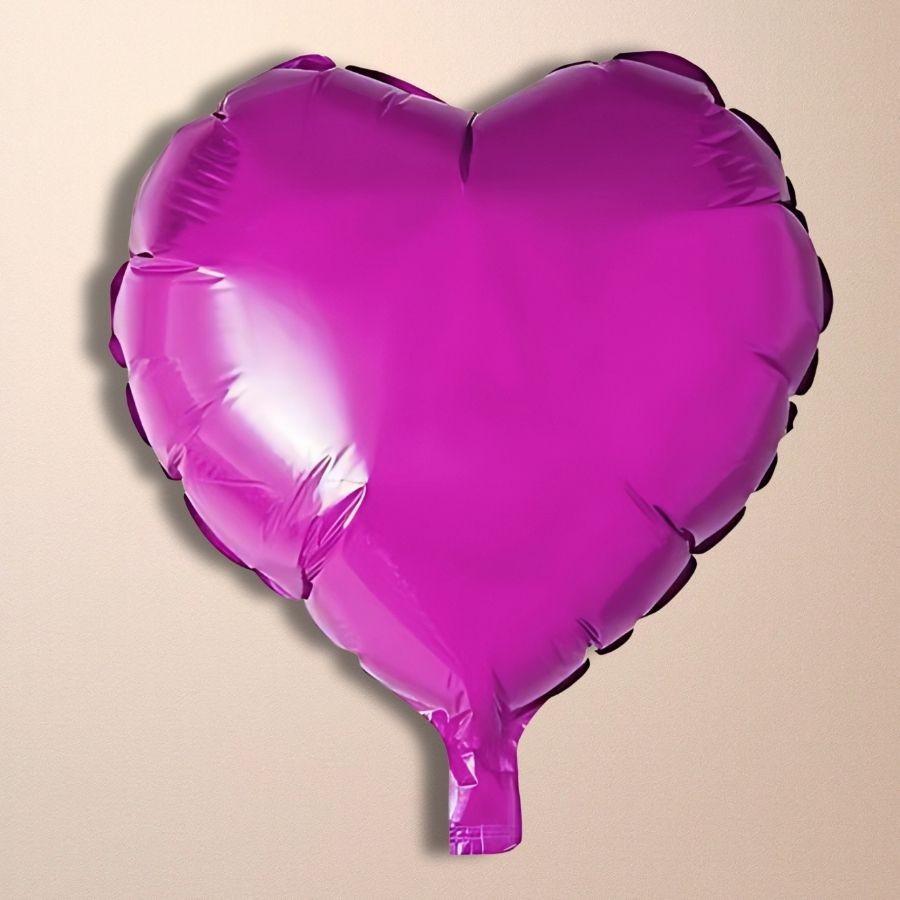 Balão De Festa Metalizado De Coração 10 25cm - Roxo - 1 unidades - Rizzo - Rizzo