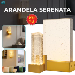 Luminária Arandela Serenata de Cristal Led Luxuoso Dourado Moderno 3 Tons de Luz Bivolt