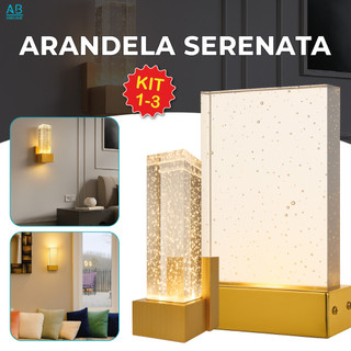 Luminária Arandela Serenata de Cristal Led Luxuoso Dourado Moderno 3 Tons de Luz Bivolt