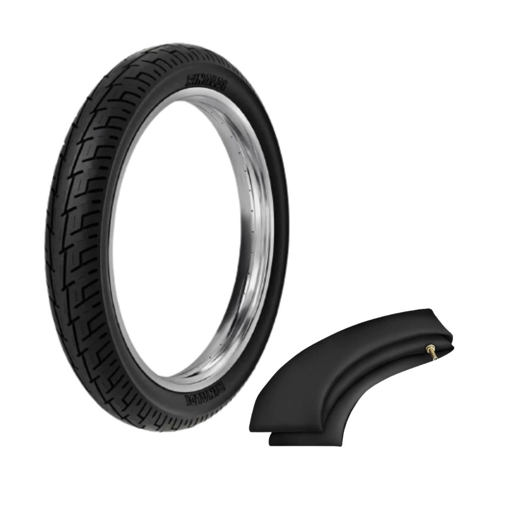 PNEU MOTO RINALDI BS32 350-16 TRASEIRO INTRUDER + CÂMARA DE AR RB16 3.50-16