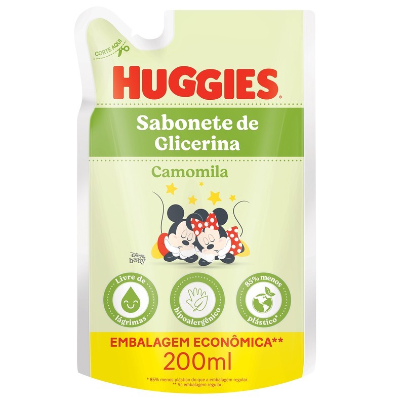 Sabonete Líquido Huggies Refil Camomila Seguro para Recém-Nascidos 200ml em Oferta na Shopee