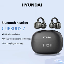 Hyundai Clipbuds7 Fone De Ouvido Sem Fio Bluetooth Alta Fidelidade HD Chamada Cancelamento Ruído Emparelhamento Rápido C