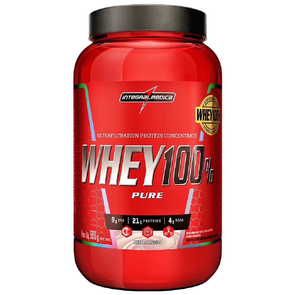 Whey 100% Pure Pote 900g Integralmedica em Oferta na Shopee