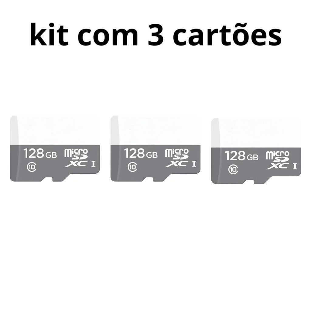 KIT 3 Cartão Memória Micro Sd 128gb Classe10 Ultra
