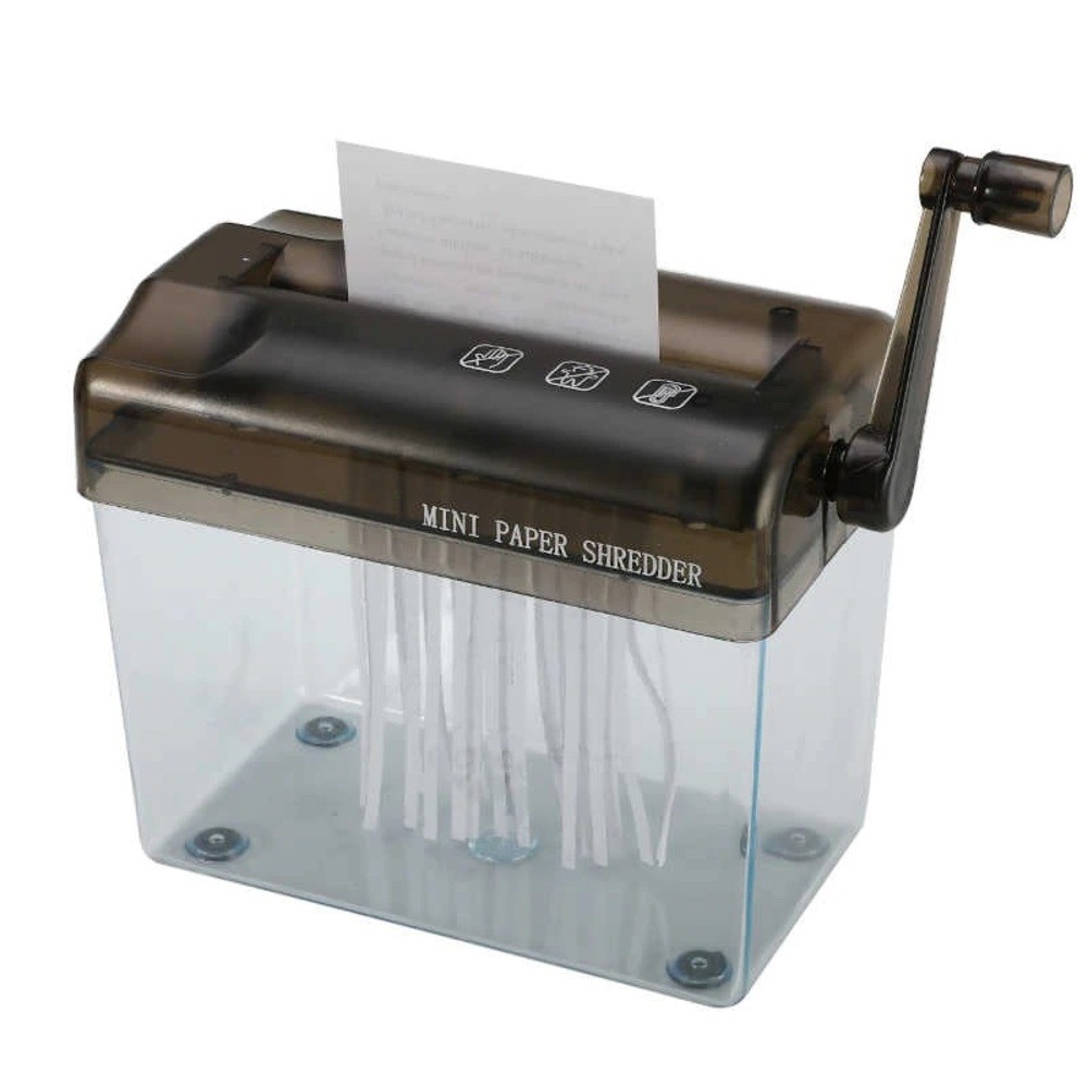 Mini Fragmentadora de Papel Manual com Manivela Triturador  Compacta, Sem Energia, Perfeita para Casa ou Escritório