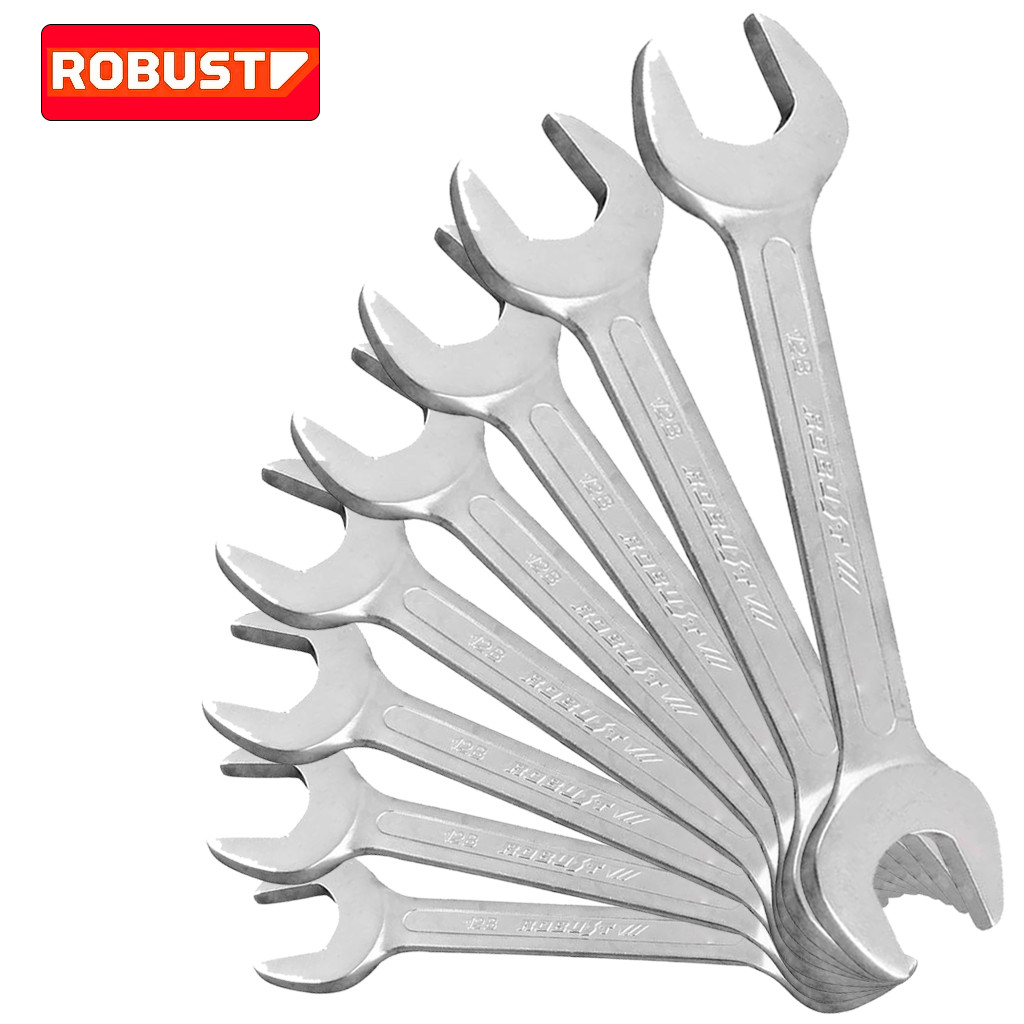Chave Fixa Aço Forjado Resistente ROBUST Original Profissional Vários Tamanhos Boca Dupla Mecânico - Home & Living