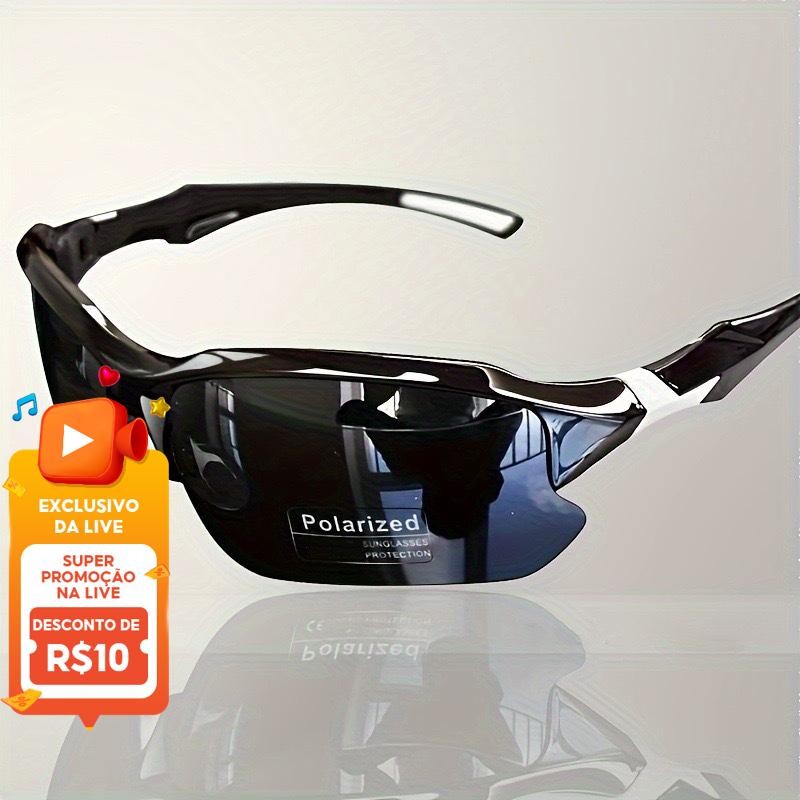 Óculos De Sol Esportivos Polarizados Masculinos Para Ciclismo , Pesca , Proteção UV , Moda