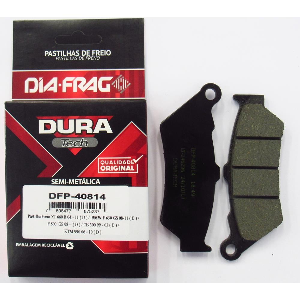 Pastilha Freio Cb 500 1997 a 2002 DFP-40814 Pastilha Freio Cb 500 1997 a 2002 DFP-40814